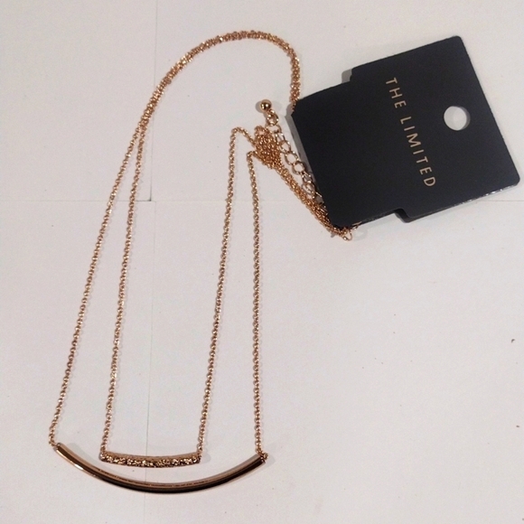 THE LIMITED Layered Rose Gold tone Double Bar Design Necklace - Women's Jewelry - Picture 5 of 9